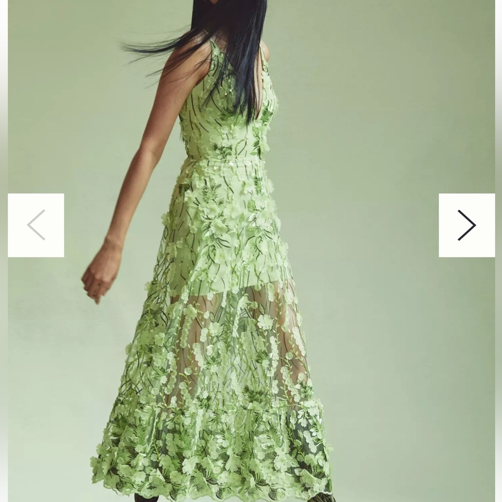 Helsi Green Maxi Floral Dress Size Small